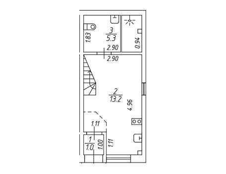 Планировка: Студия 25.20 м² в новостройке IZZZI 7-я линия ВО