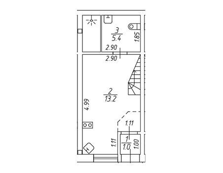Планировка: Студия 25.30 м² в новостройке IZZZI 7-я линия ВО