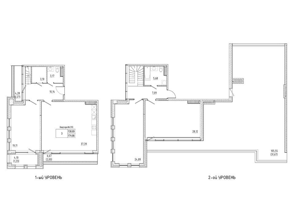 Планировка: 3-комн. квартира 175.50 м² в новостройке ЖК Мануфактура Джеймс Бэк