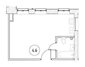 Планировка: Студия 28.20 м² в новостройке Полтавская 10