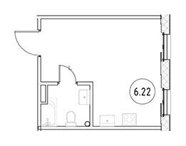 Планировка: Студия 28.30 м² в новостройке Полтавская 10