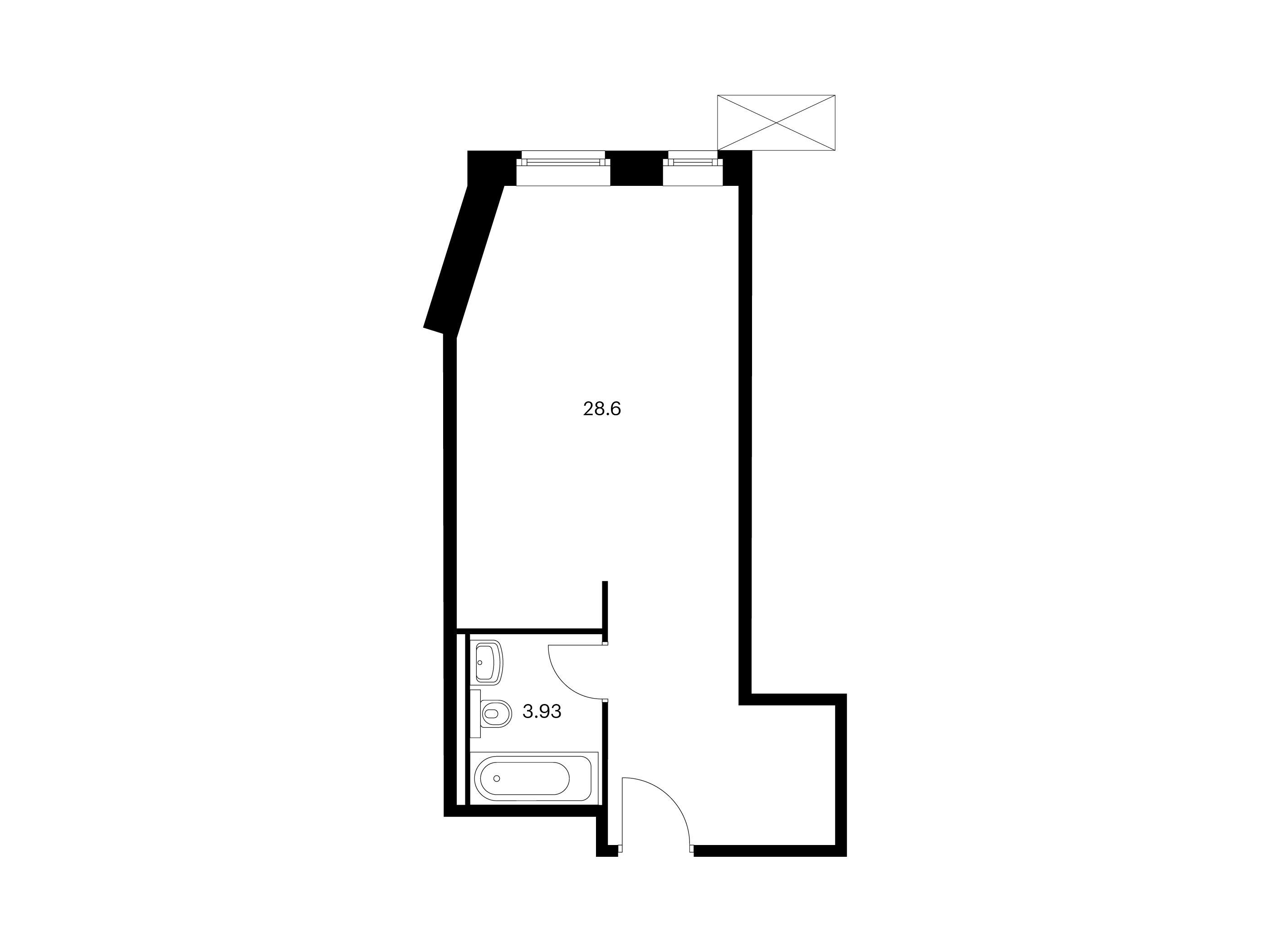 Планировка: Студия 32.53 м² в новостройке ЖК Вольта