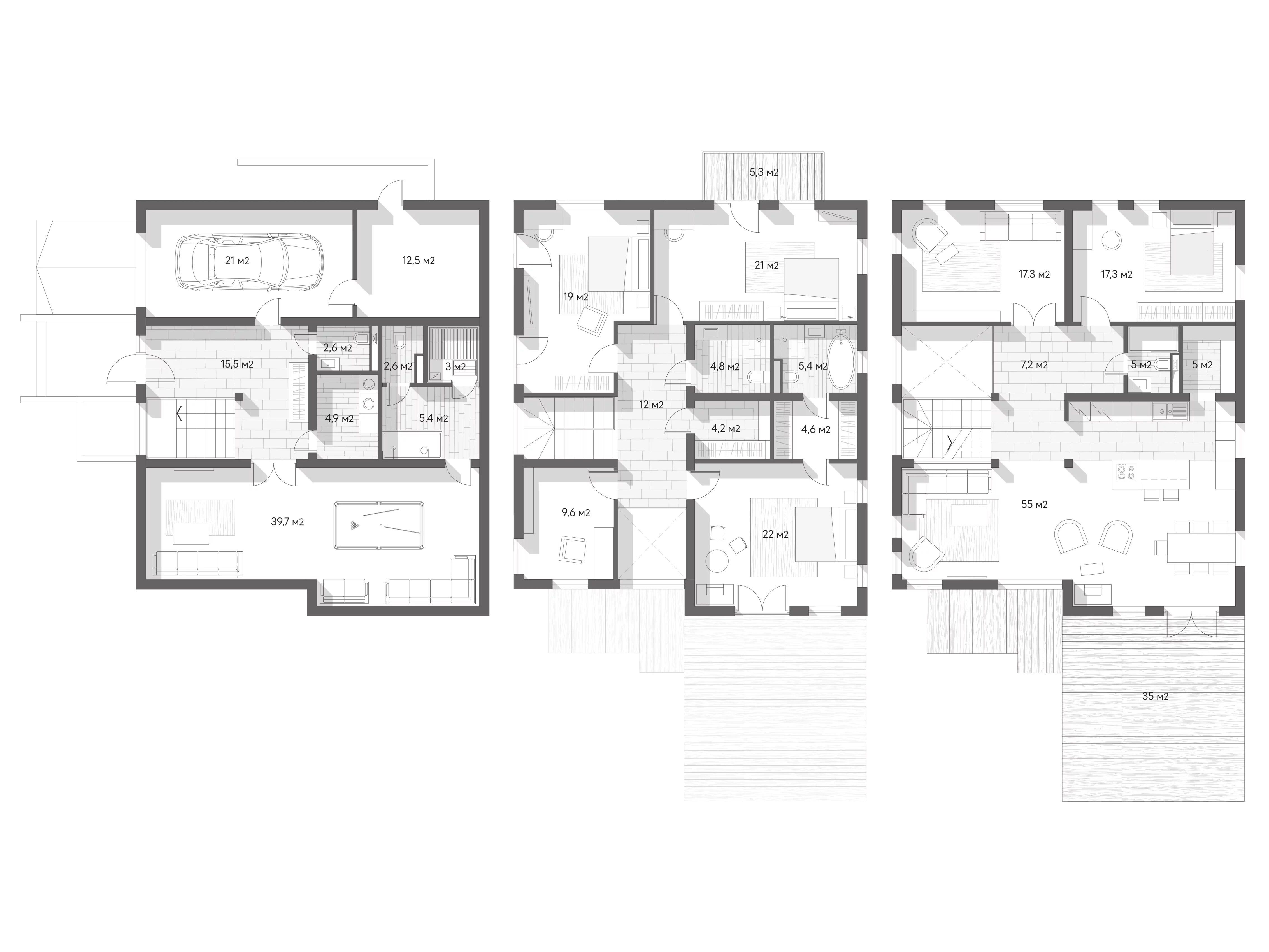 Планировка: 6-комн. квартира 330.00 м² в новостройке Кавголовские Холмы