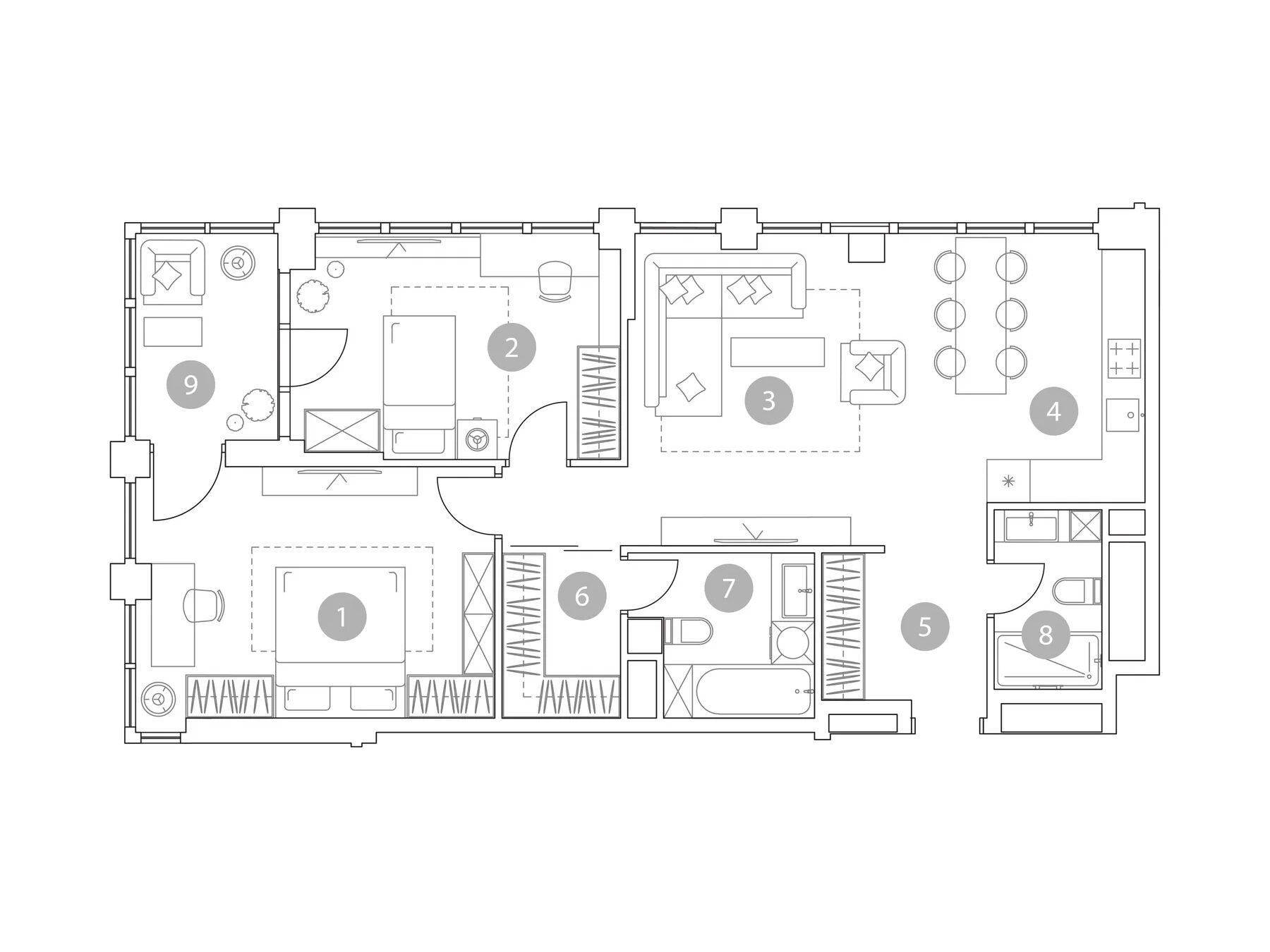 Планировка: 3-комн. квартира 84.70 м² в новостройке ЖК Вэри на Миклухо-Маклая