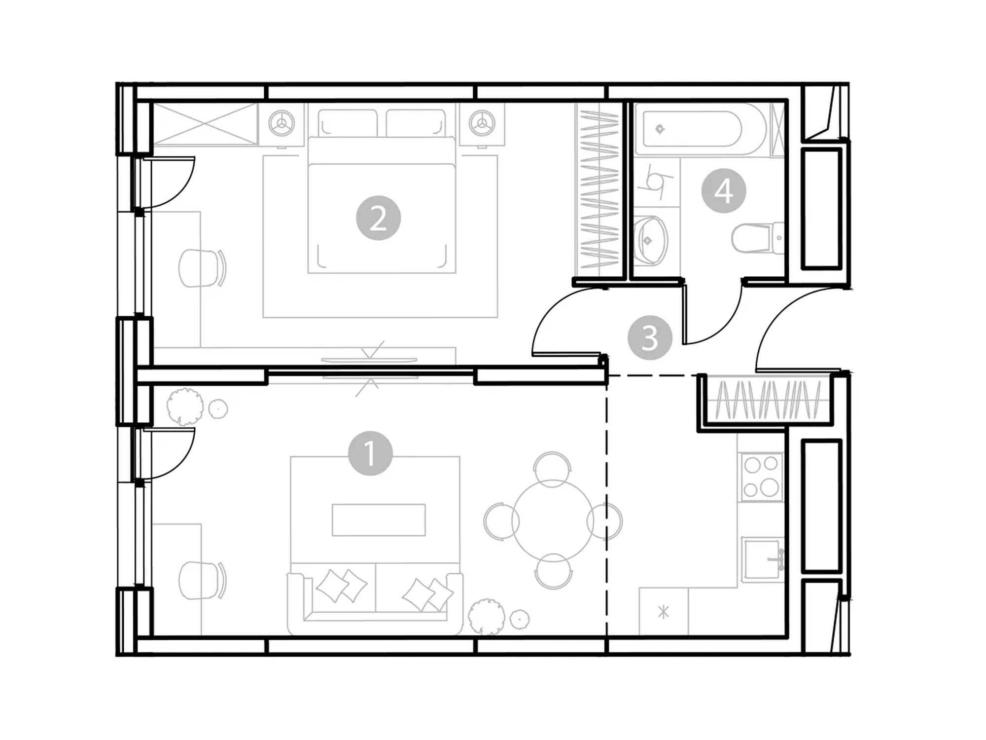 Планировка: 2-комн. квартира 50.11 м² в новостройке ЖК ЭвоПарк Измайлово