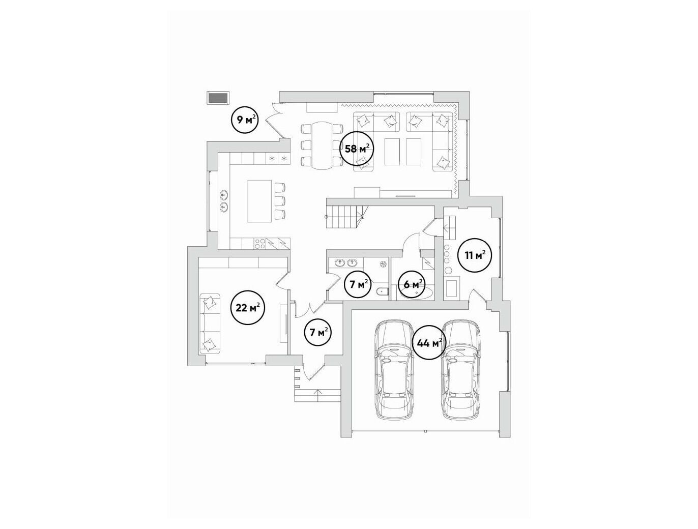 Планировка: 4-комн. квартира 324.00 м² в новостройке Коттеджный поселок Ильинка Парк