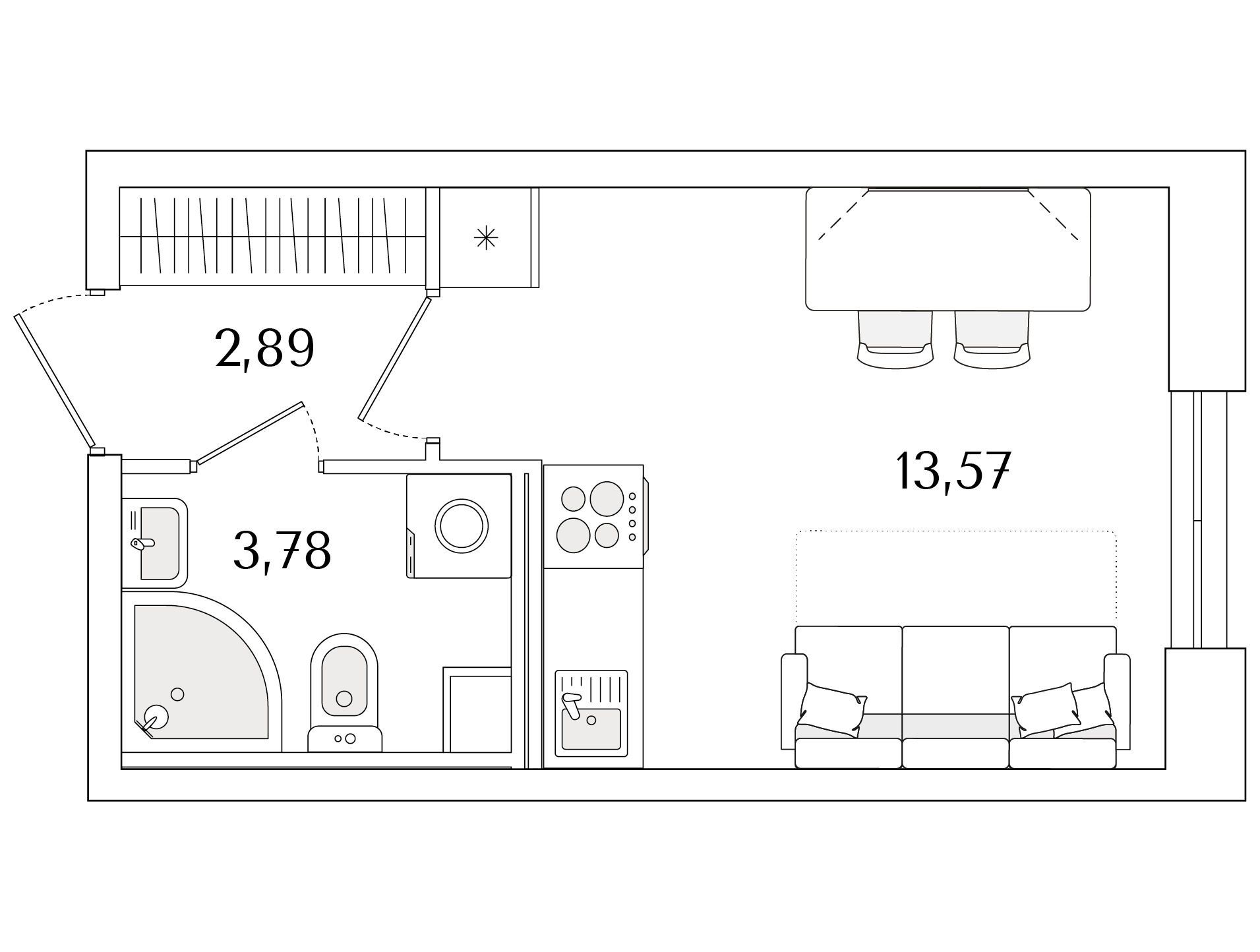 Планировка: Студия 20.24 м² в новостройке Кинопарк