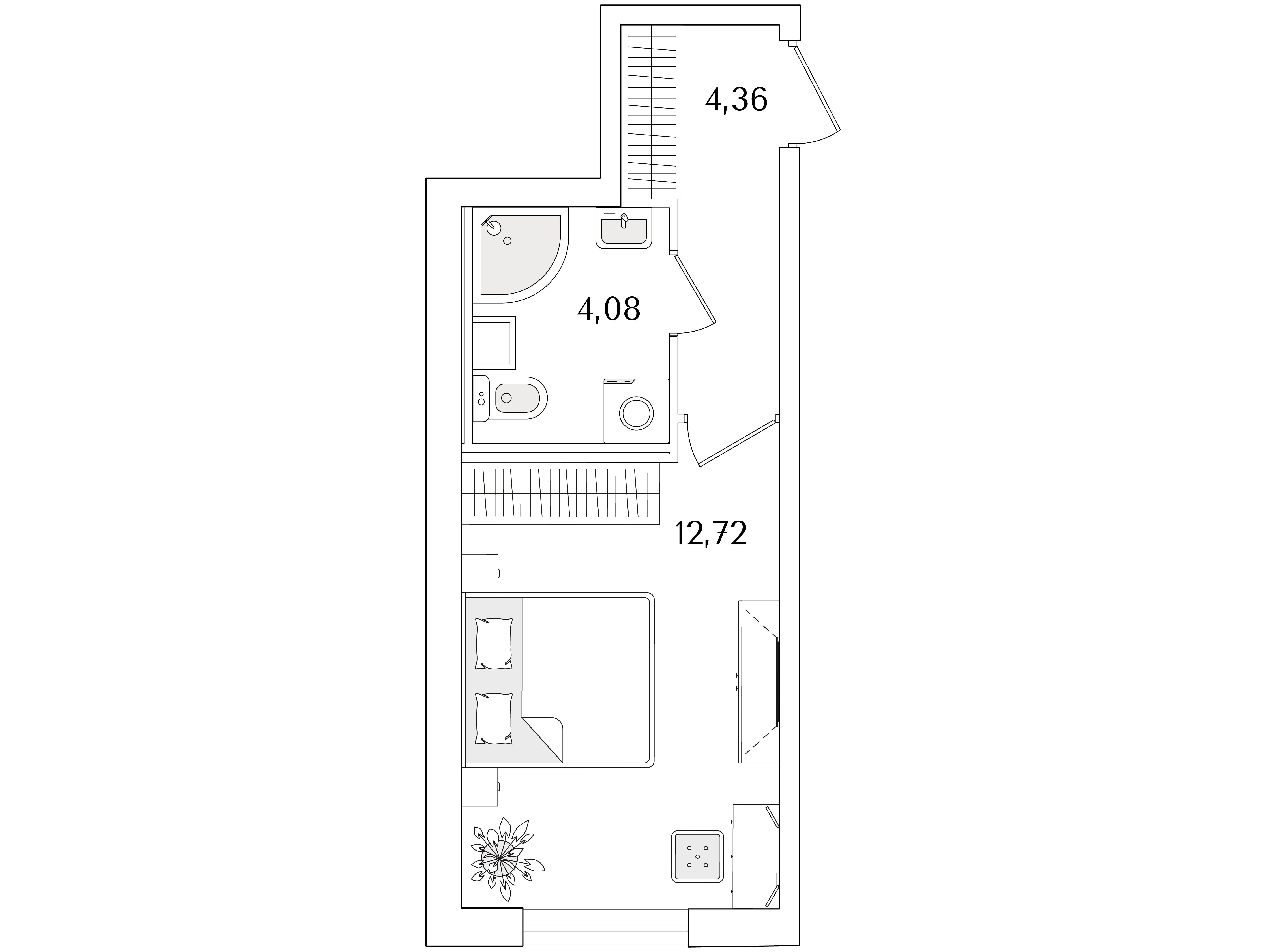 Планировка: Студия 21.16 м² в новостройке Кинопарк
