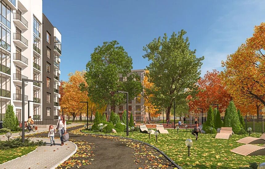 Планировка: Студия 31.76 м² в новостройке ЖК Огоньки