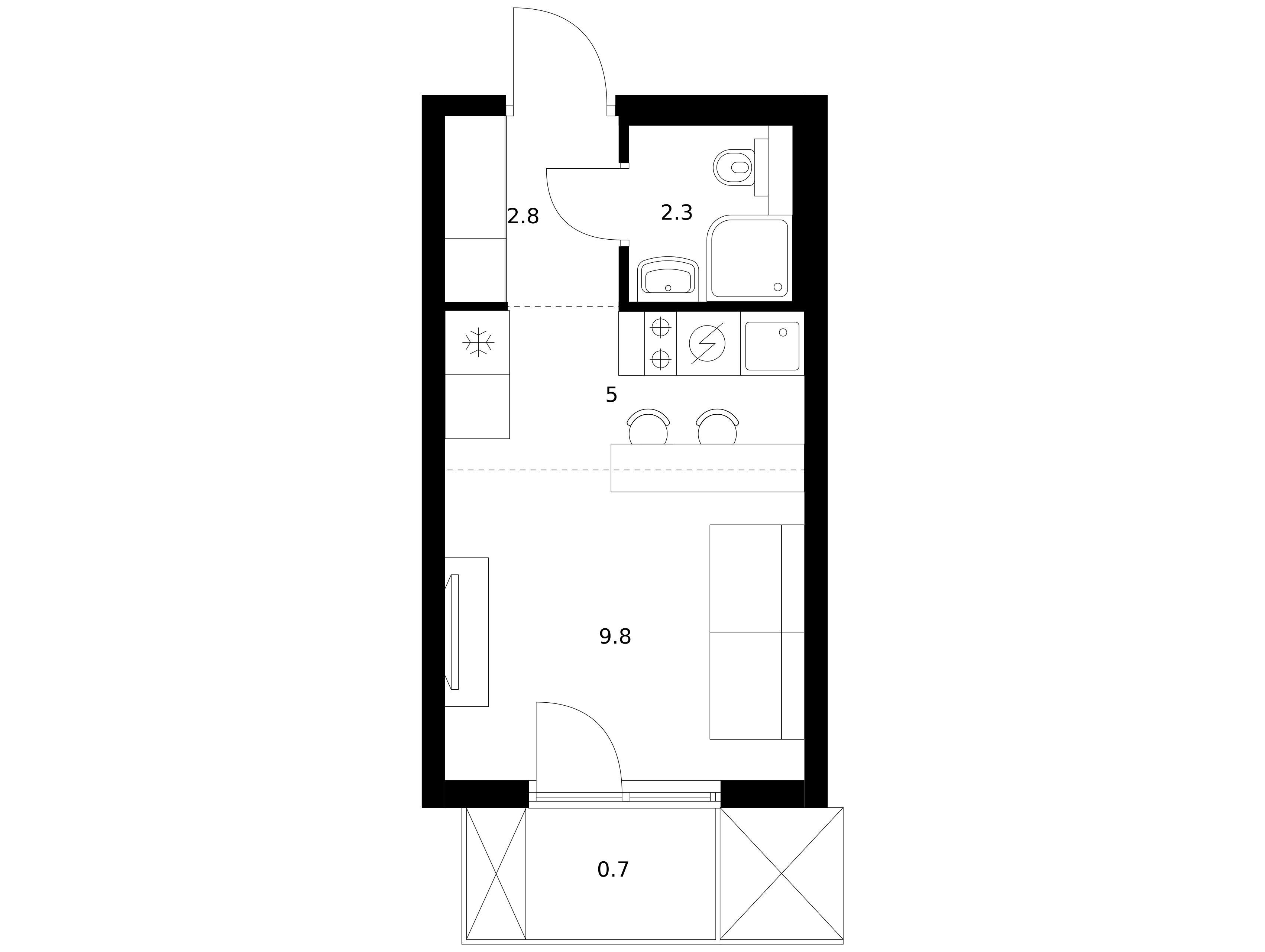 Планировка: Студия 20.60 м² в новостройке ЖК Никольские луга