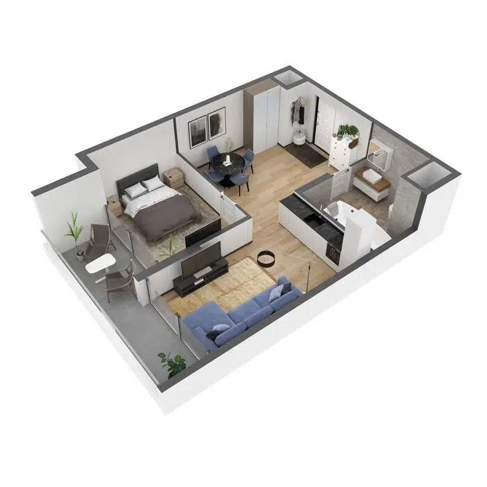 Планировка: 2-комн. квартира 55.50 м² в новостройке ЖК Скай Плаза 4.0