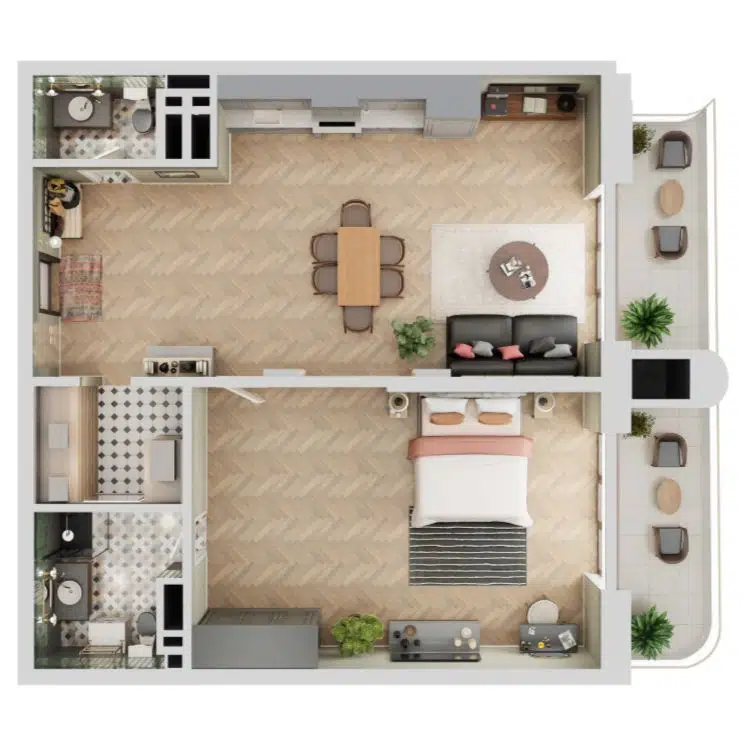 Планировка: 1-комн. квартира 85.80 м² в новостройке ЖК Юсуповский