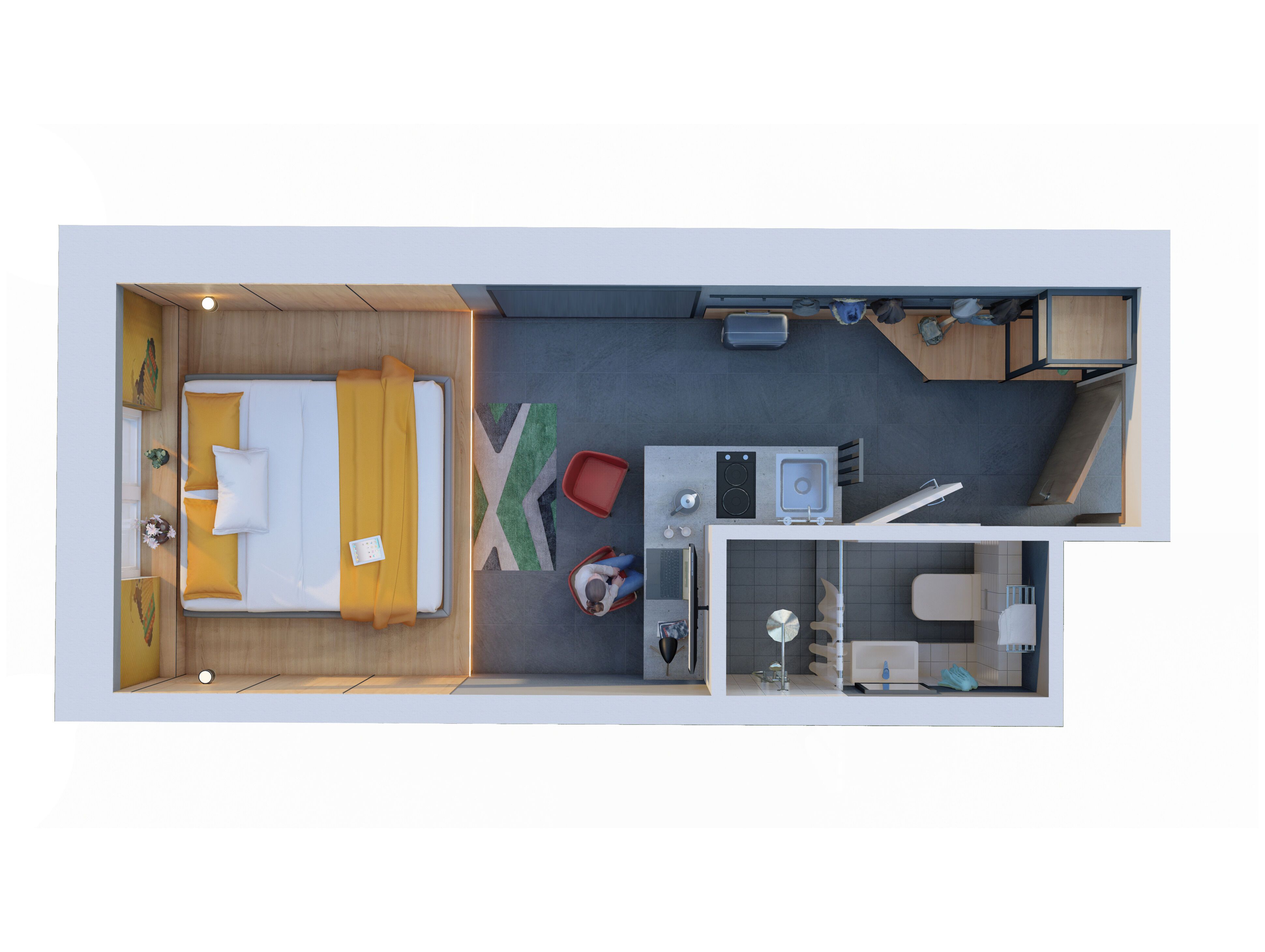 Планировка: Студия 15.00 м² в новостройке Вертикаль Лесная