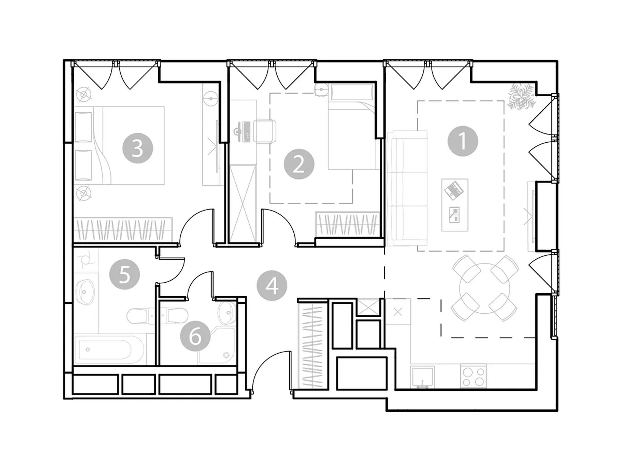 Планировка: 3-комн. квартира 71.76 м² в новостройке Эвопарк Сокольники