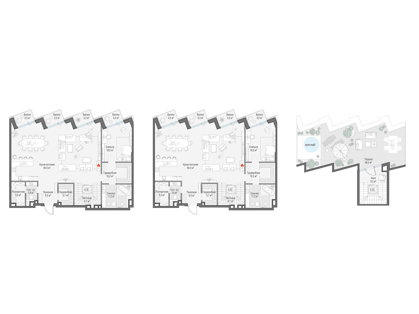 Планировка: 4-комн. квартира 315.30 м² в новостройке Палашёвский 11