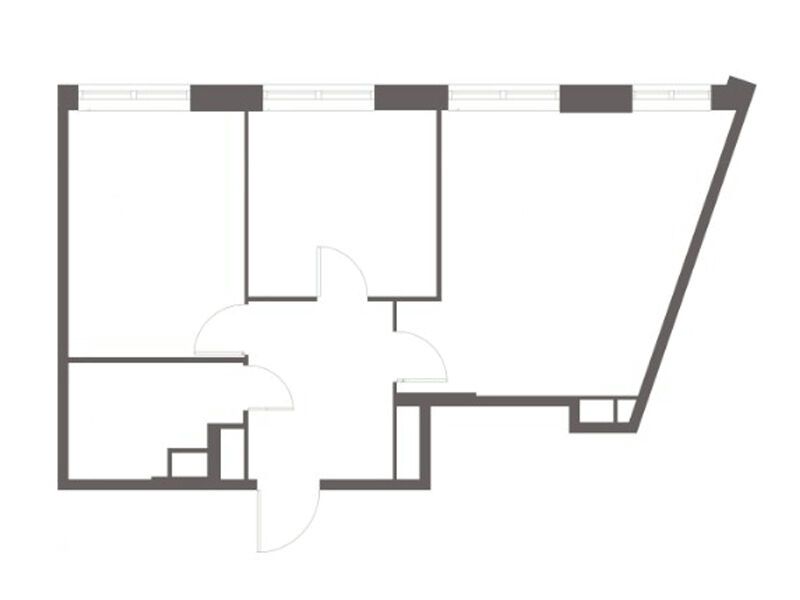 Планировка: 2-комн. квартира 63.30 м² в новостройке Воксхолл