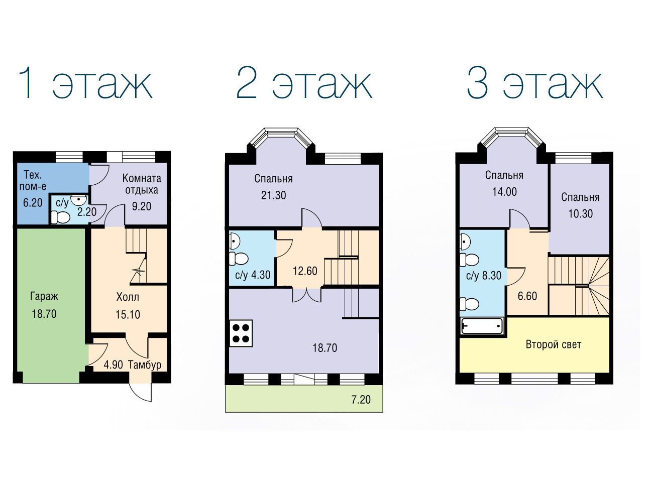 Планировка: 3-комн. квартира 164.10 м² в новостройке Лахта