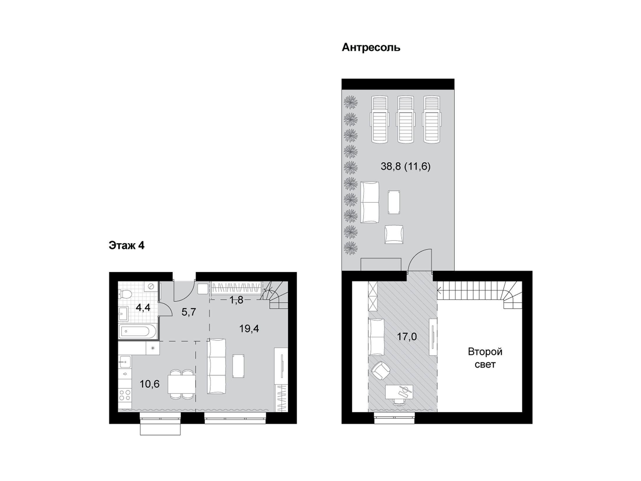 Планировка: 2-комн. квартира 70.50 м² в новостройке Дубровицы клаб