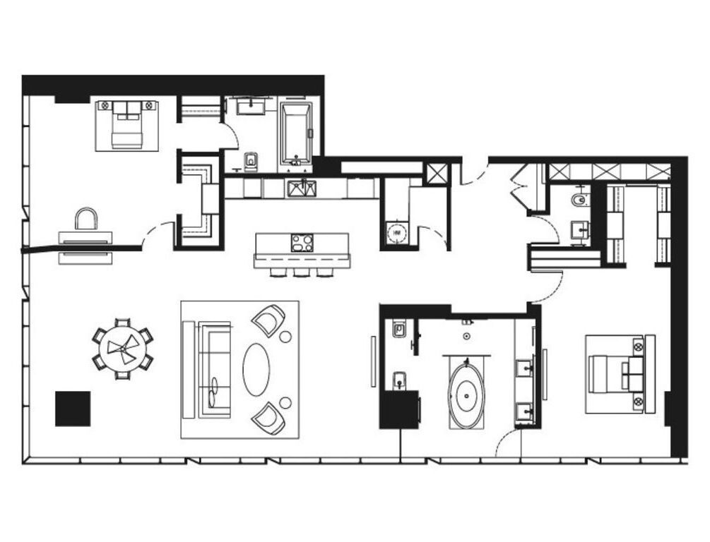 Планировка: 3-комн. квартира 187.50 м² в новостройке Око