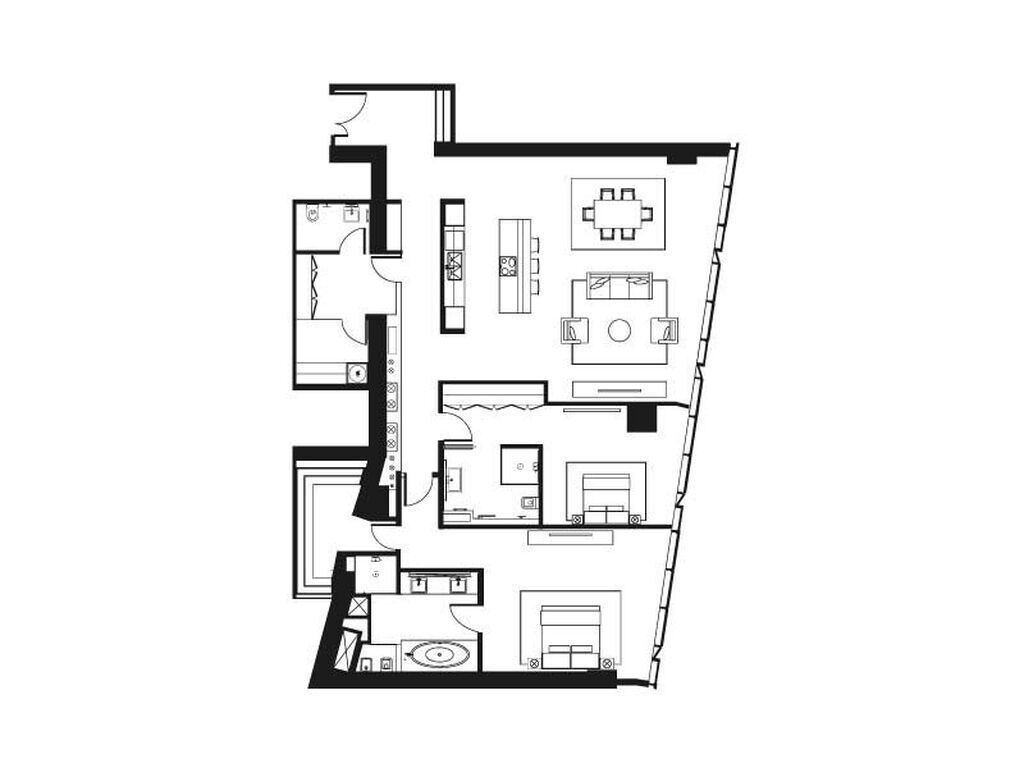 Планировка: 3-комн. квартира 186.00 м² в новостройке Око