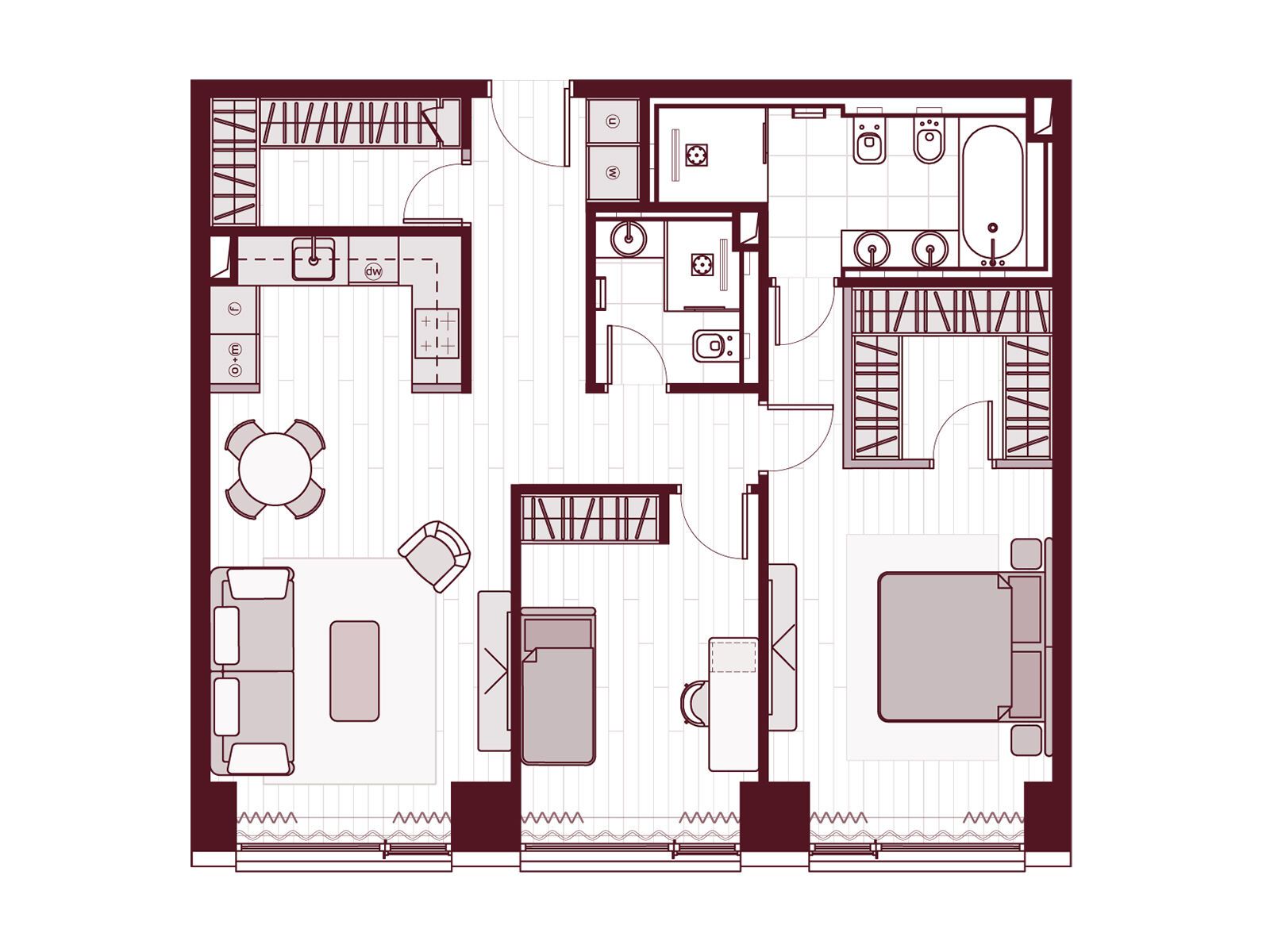 Планировка: 3-комн. квартира 84.70 м² в новостройке ЖК Прайм Парк