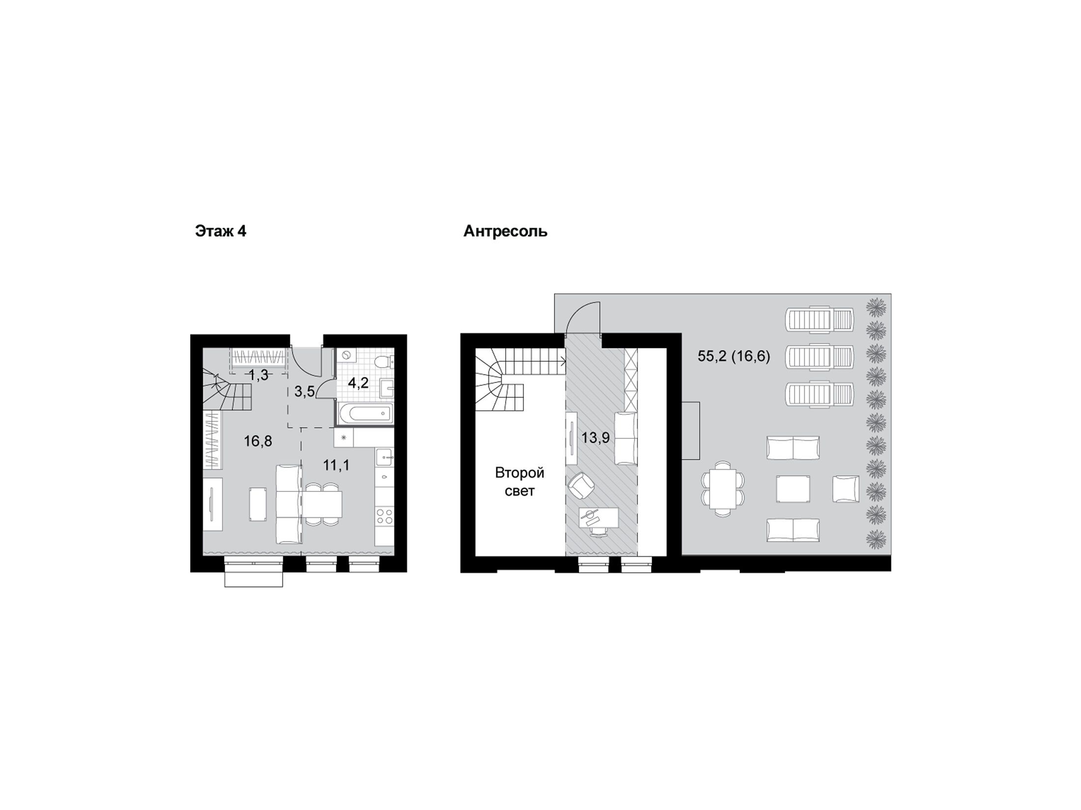 Планировка: 2-комн. квартира 67.40 м² в новостройке ЖК Дубровицы клаб