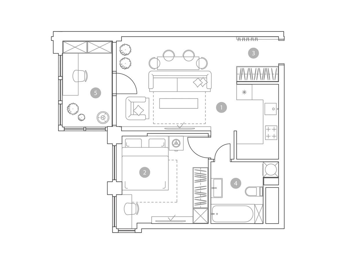 Планировка: 2-комн. квартира 46.80 м² в новостройке Вэри на Миклухо-Маклая