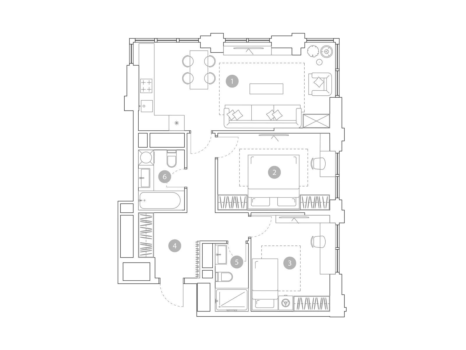 Планировка: 3-комн. квартира 67.60 м² в новостройке ЖК Вэри на Миклухо-Маклая
