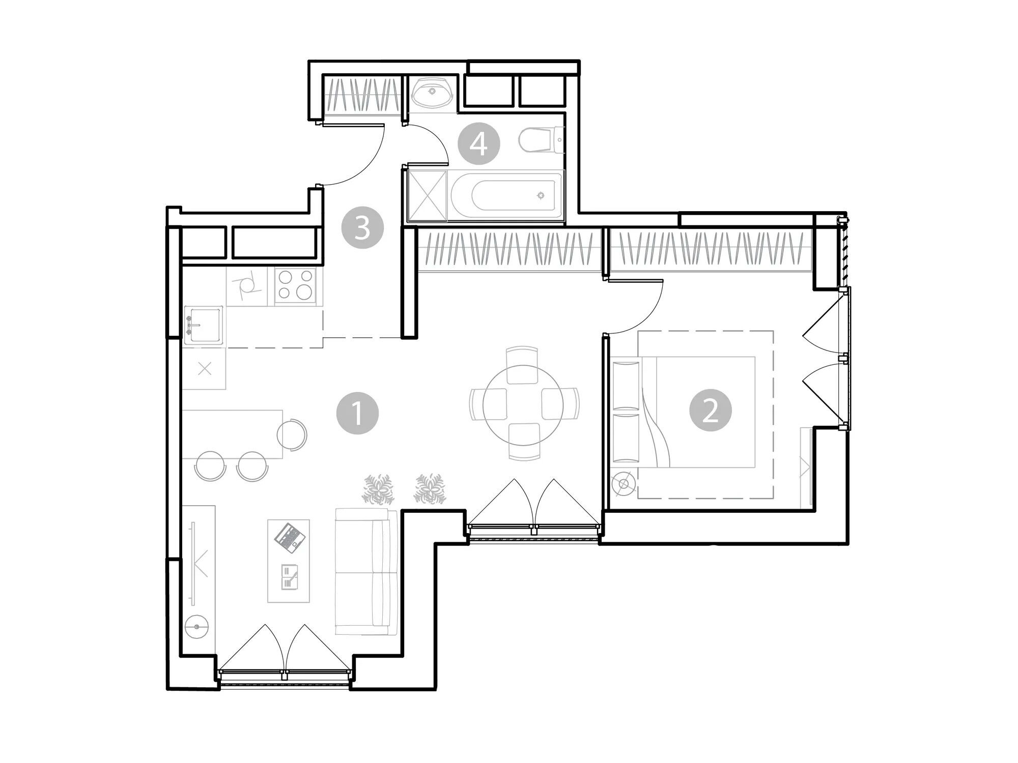 Планировка: 2-комн. квартира 50.75 м² в новостройке Эвопарк Сокольники