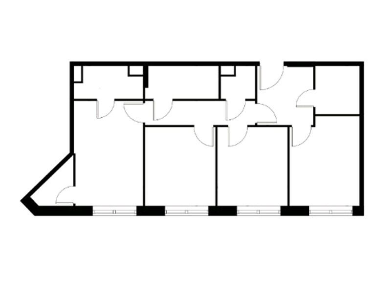 Планировка: 3-комн. квартира 81.60 м² в новостройке Воксхолл