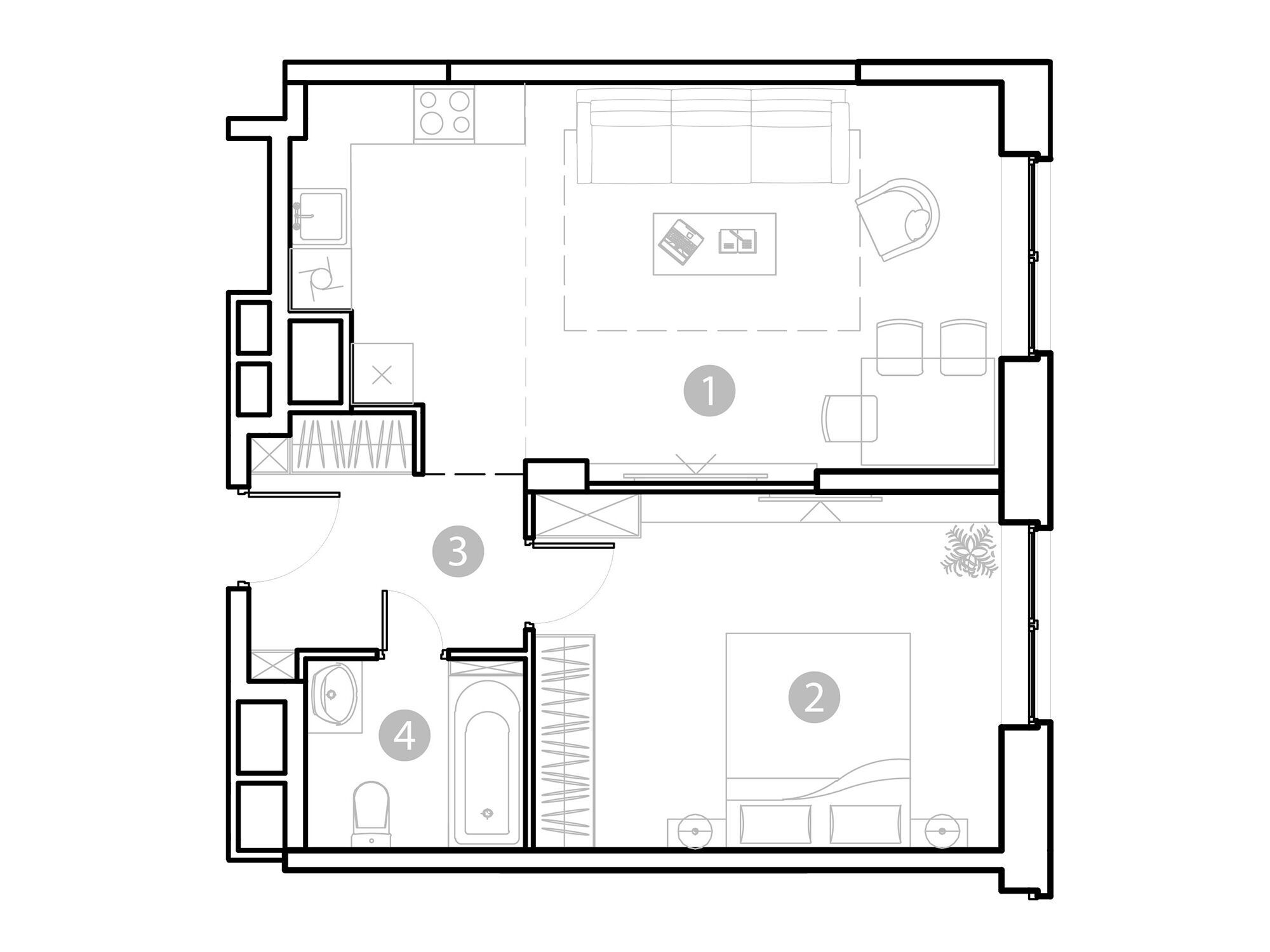 Планировка: 2-комн. квартира 52.25 м² в новостройке Эвопарк Сокольники