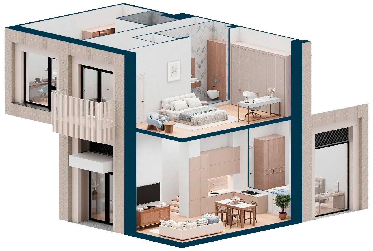 Планировка: 3-комн. квартира 132.00 м² в новостройке Левел Бауманская