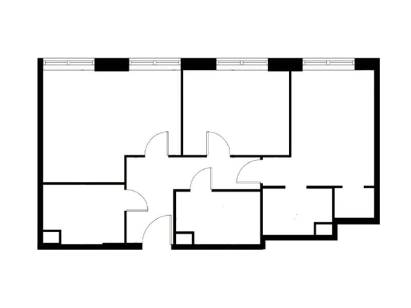 Планировка: 3-комн. квартира 76.80 м² в новостройке Воксхолл