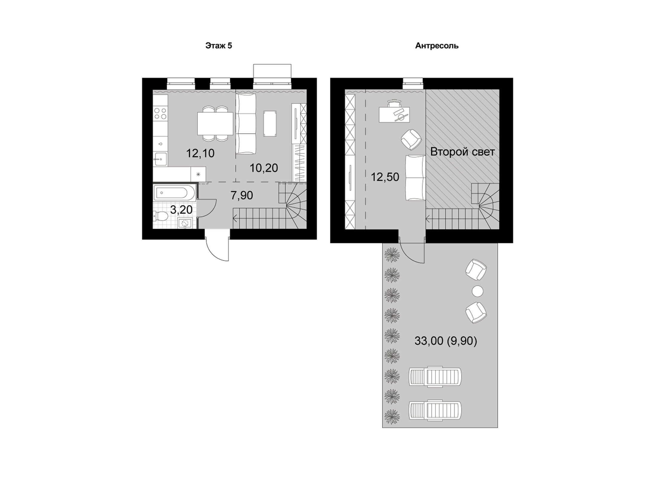 Планировка: 3-комн. квартира 55.80 м² в новостройке Апрелевка Клаб