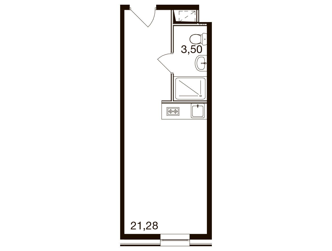 Планировка: Студия 55.10 м² в новостройке М1 Сколково