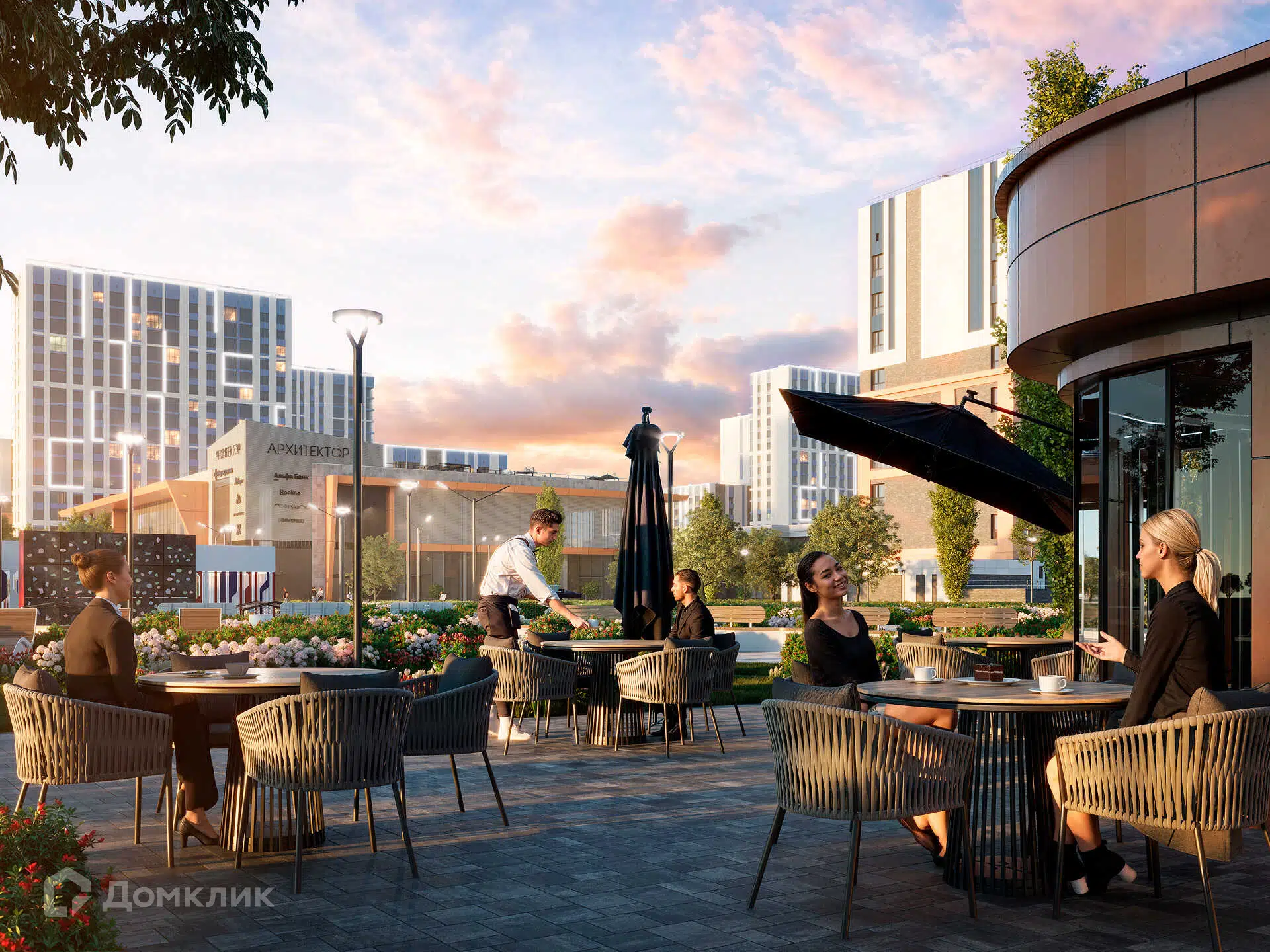 Планировка: 1-комн. квартира 33.20 м² в новостройке Архитектор
