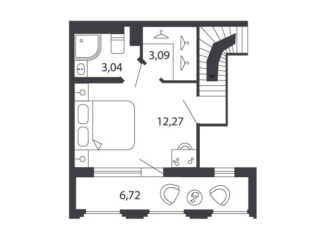 Планировка: 2-комн. квартира 65.82 м² в новостройке Шепилевский