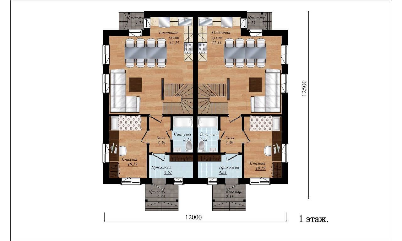 Планировка: 5-комн. квартира 114.00 м² в новостройке Любовино