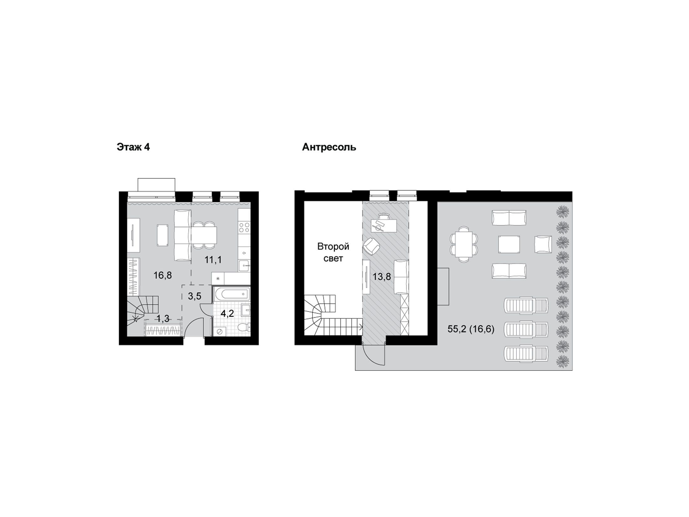 Планировка: 2-комн. квартира 67.30 м² в новостройке ЖК Дубровицы клаб