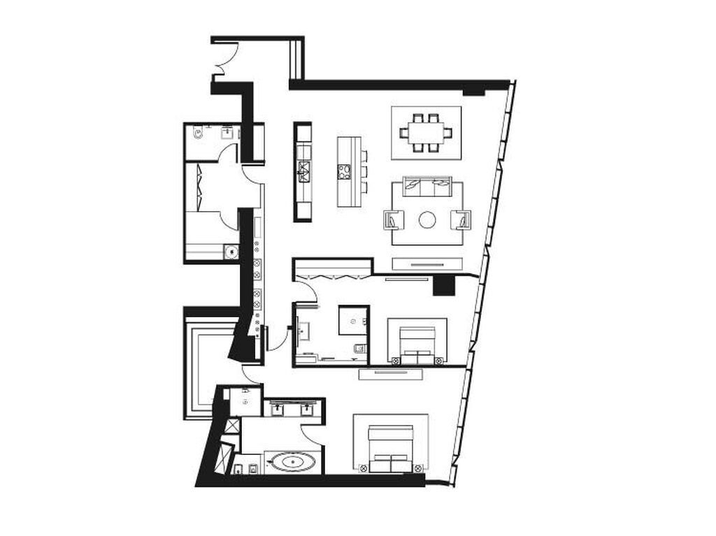 Планировка: 3-комн. квартира 191.00 м² в новостройке Око