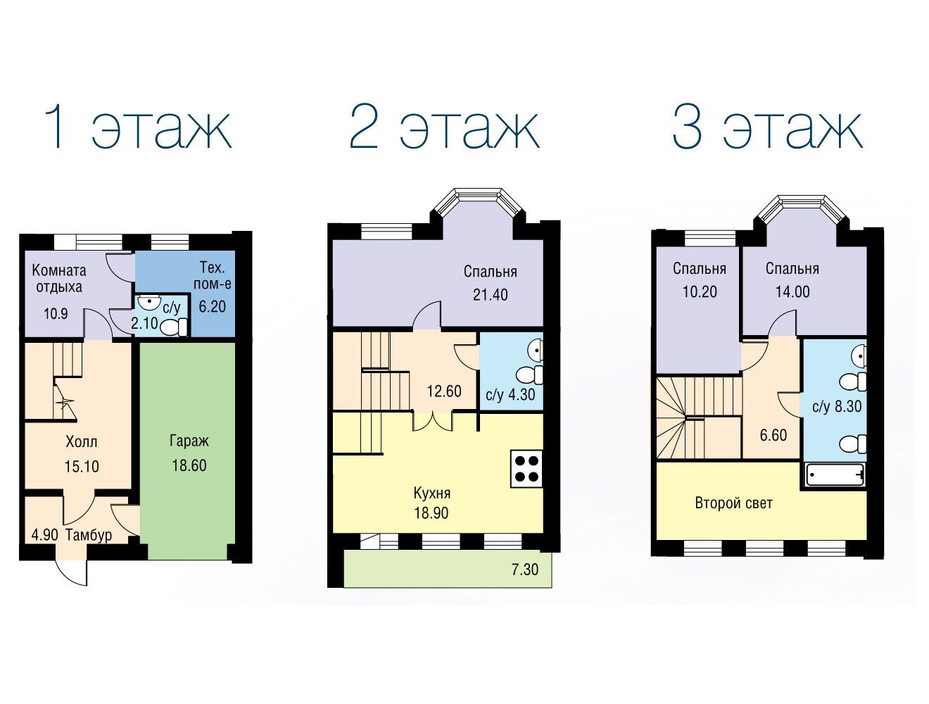 Планировка: 3-комн. квартира 162.60 м² в новостройке Лахта