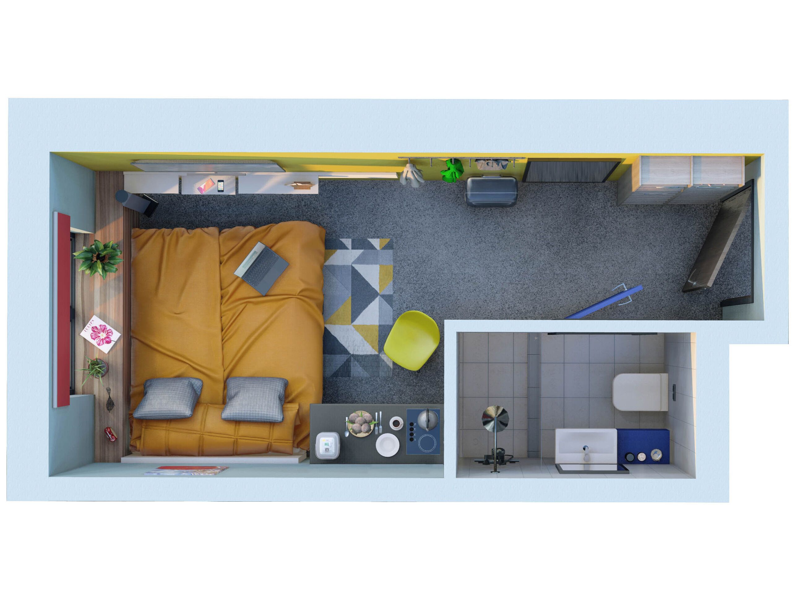 Планировка: Студия 15.40 м² в новостройке Вертикаль Московская