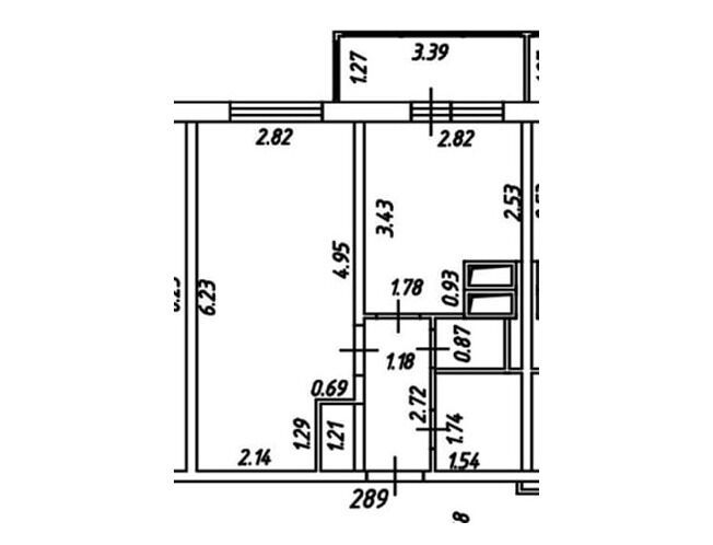 Планировка: 1-комн. квартира 34.70 м² в новостройке Галактика (Новое Девяткино)