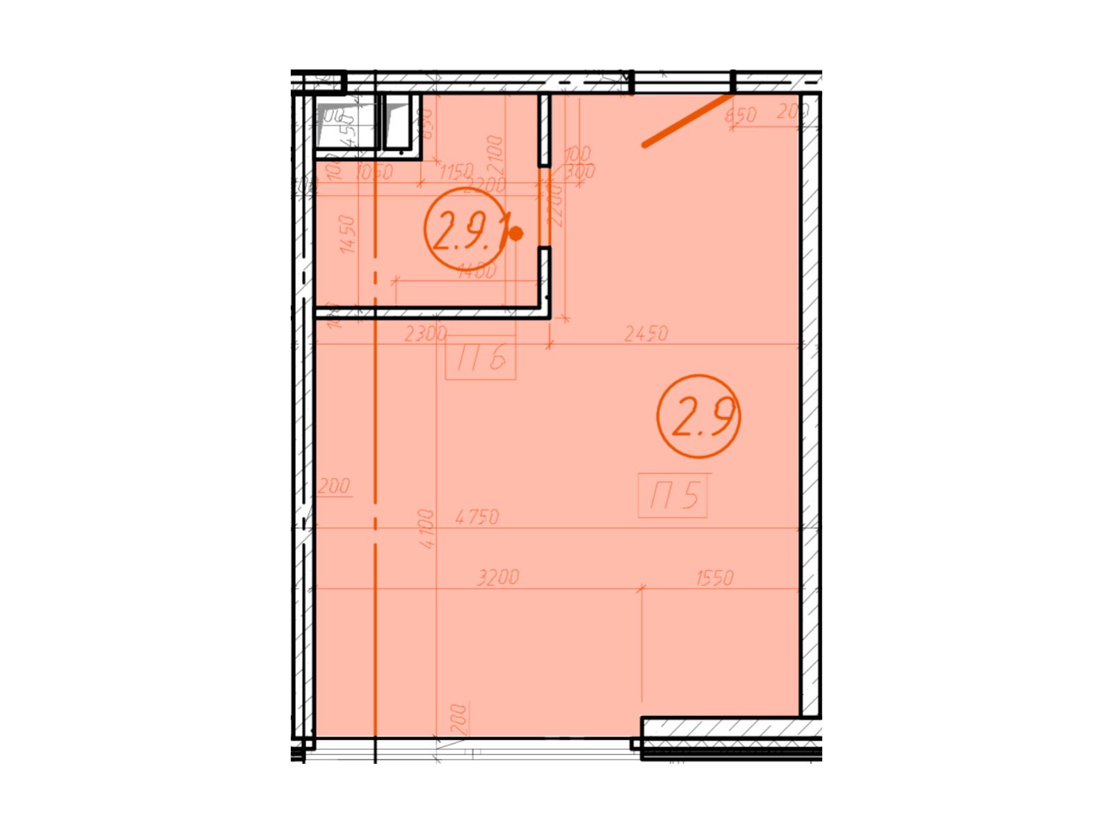 Планировка: 1-комн. квартира 28.50 м² в новостройке Сантерра