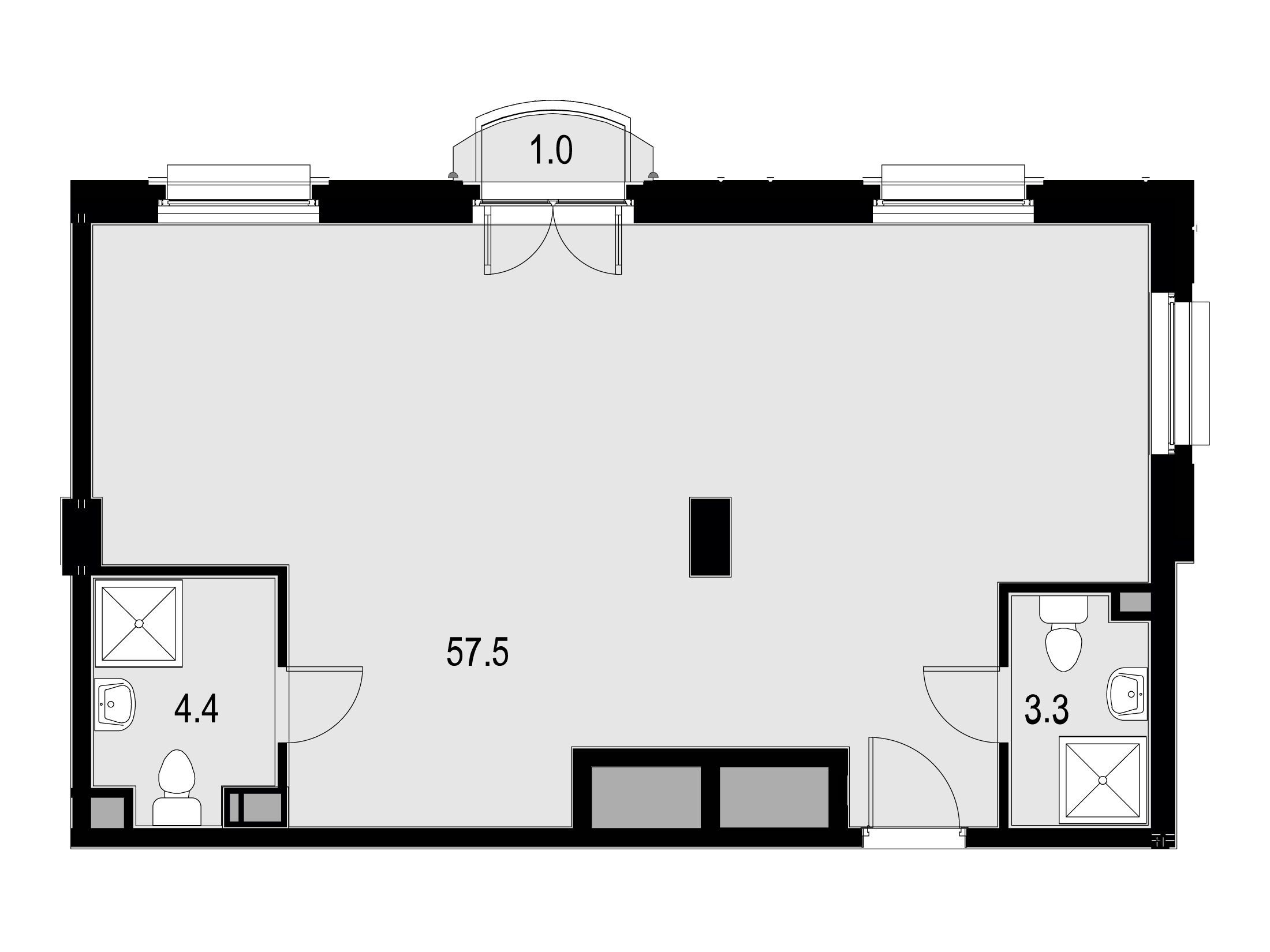 Планировка: 2-комн. квартира 67.60 м² в новостройке Велтон спа Резиденс