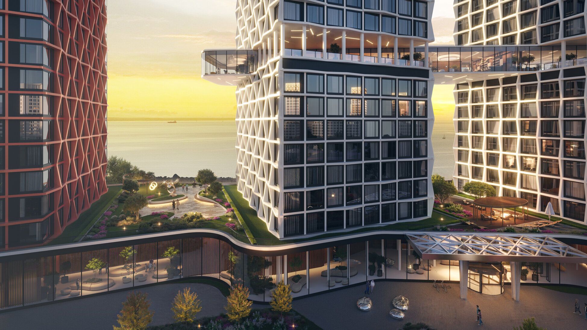 Планировка: 1-комн. квартира 44.68 м² в новостройке Башни Элемент