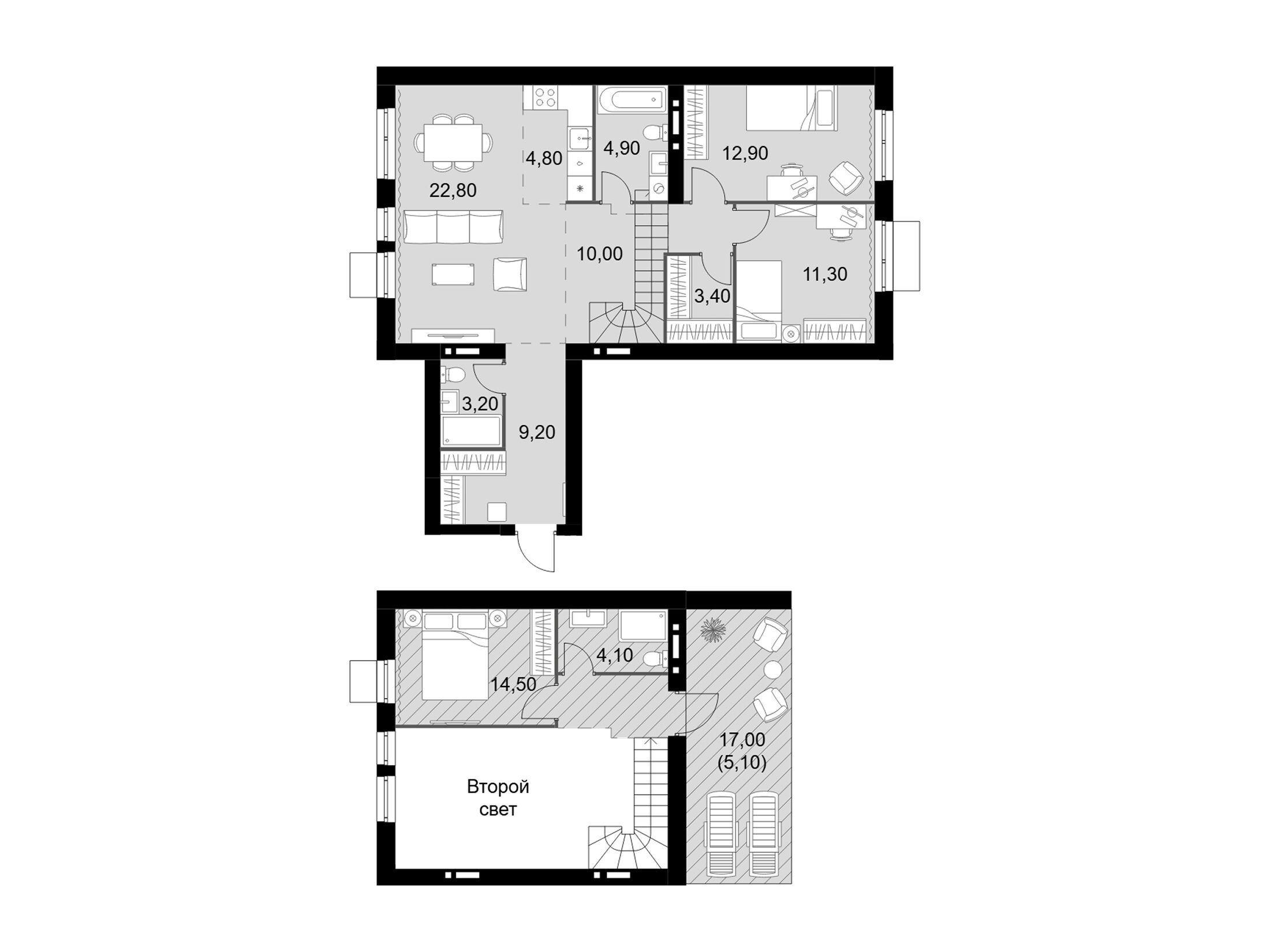 Планировка: 5-комн. квартира 106.20 м² в новостройке Апрелевка Клаб