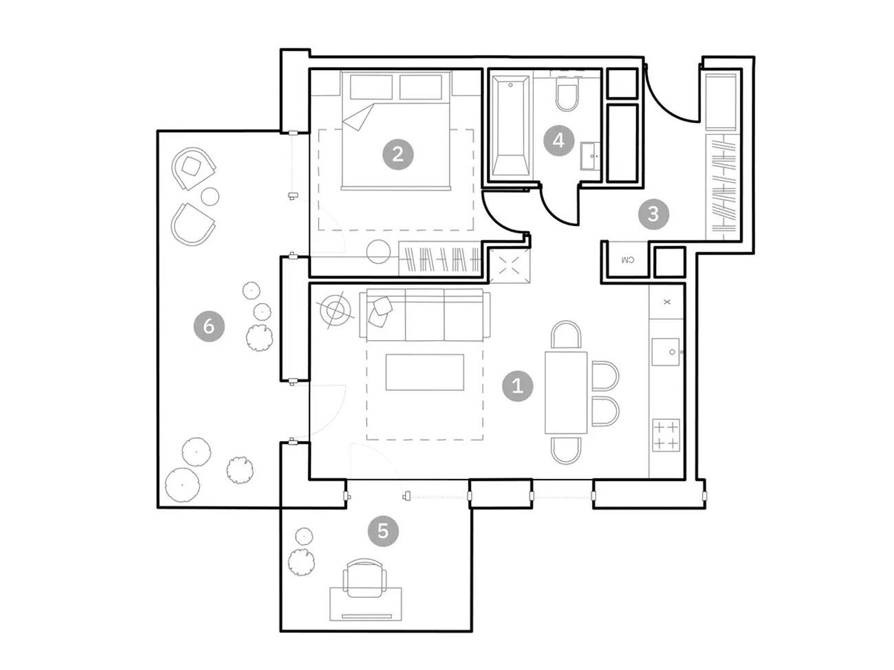 Планировка: 2-комн. квартира 61.20 м² в новостройке ФизтехСити
