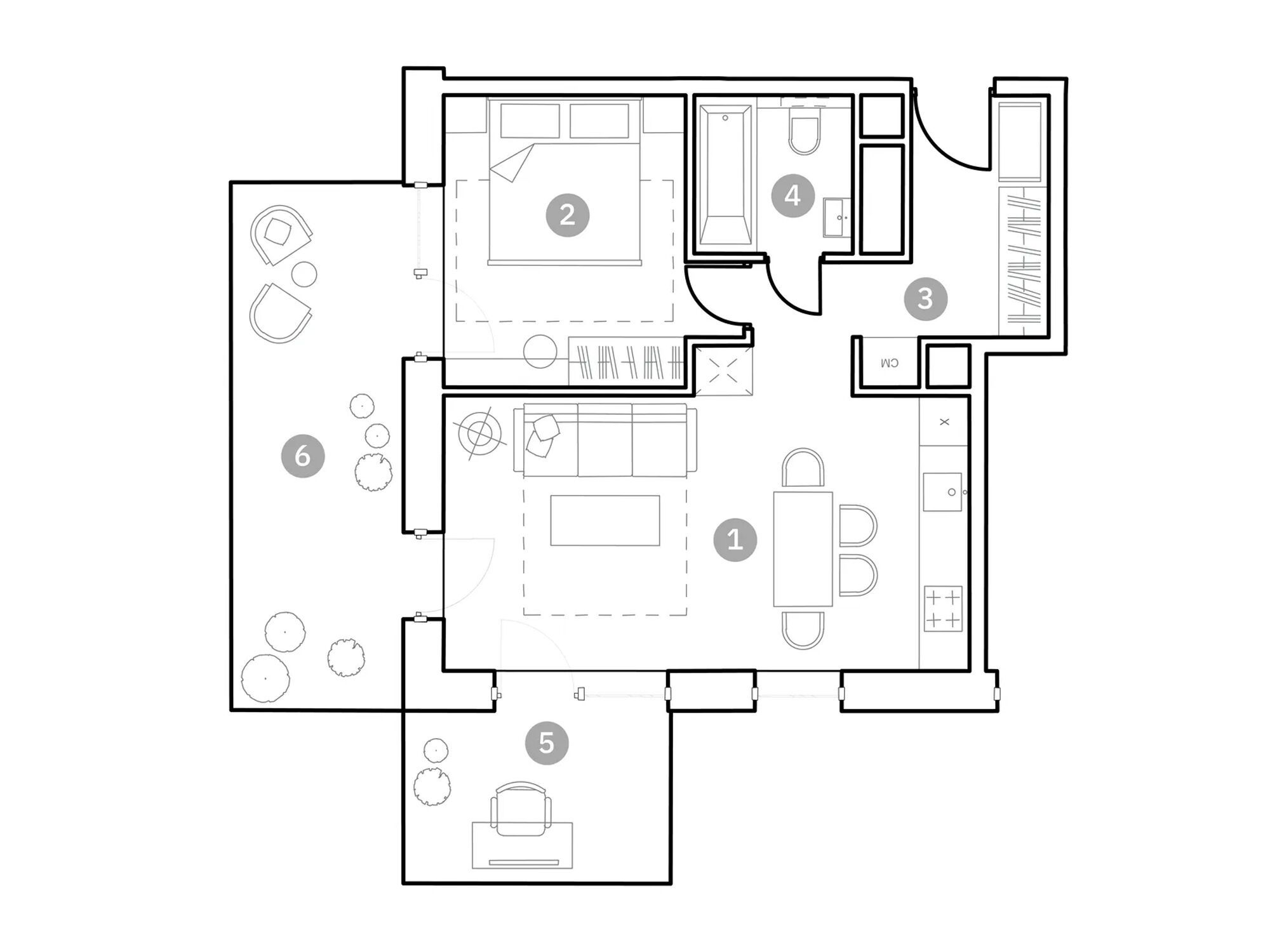Планировка: 2-комн. квартира 60.90 м² в новостройке ФизтехСити