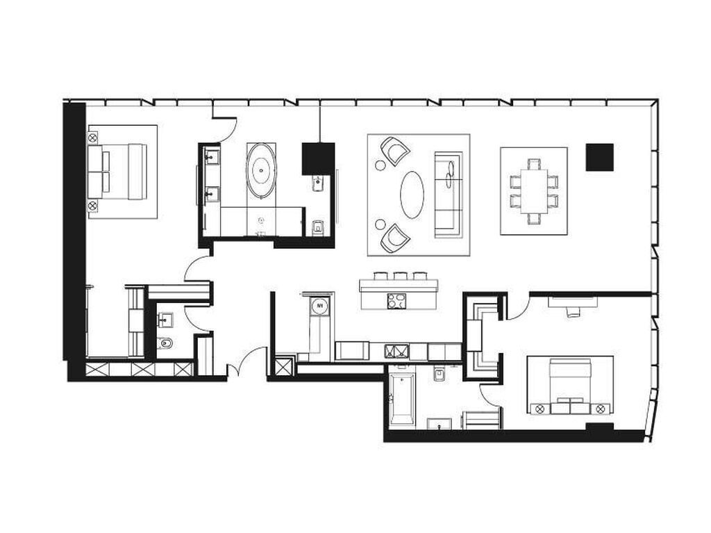 Планировка: 3-комн. квартира 191.40 м² в новостройке Око